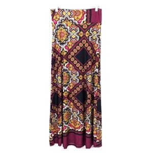 Anticipation Multicolor Bohemian Tile Print Maternity Maxi Skirt Womens Size 6/8